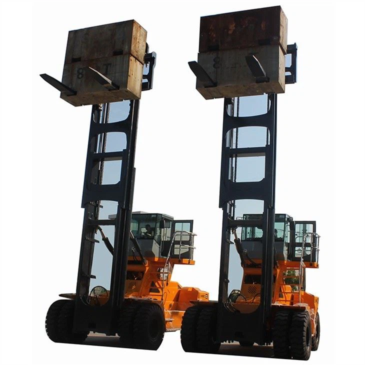 SOCMA 32T Forklift Handling Heavy Containers